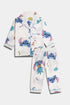 Printed Pineapple Stitch Nightsuit - White