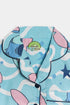 Printed Wavy Stitch Nightsuit - Blue