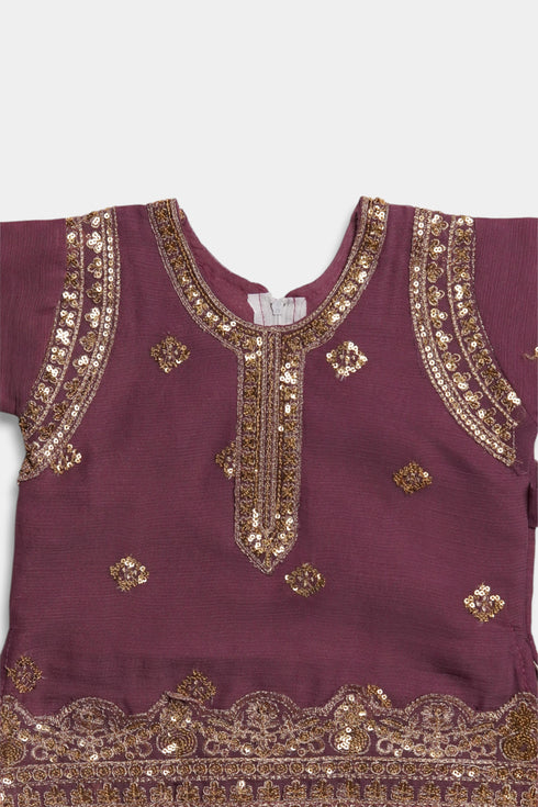 Embroidered Patiala Chiffon 2 Piece - Purple