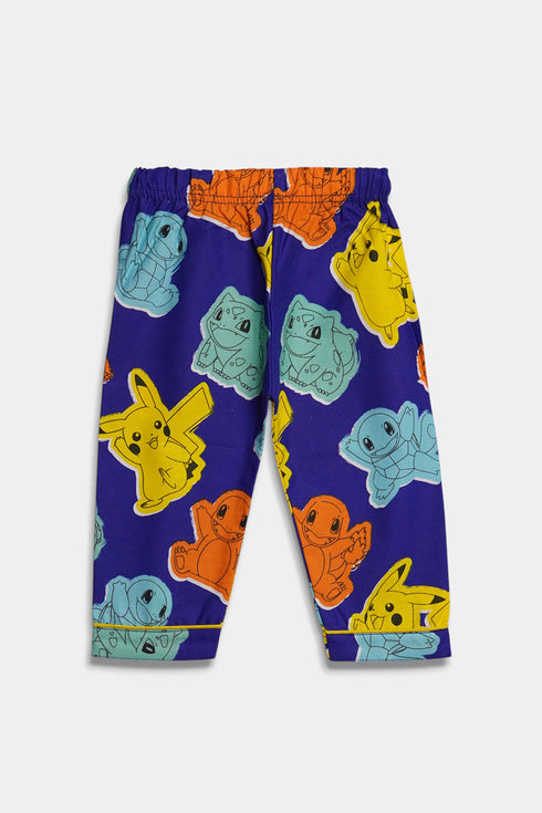 Printed Pokemon Nightsuit - Blue