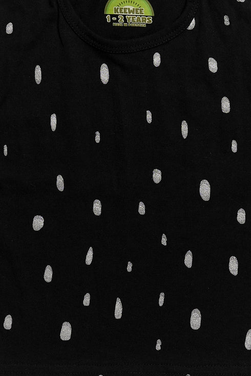 Printed Kitten Romper - Black