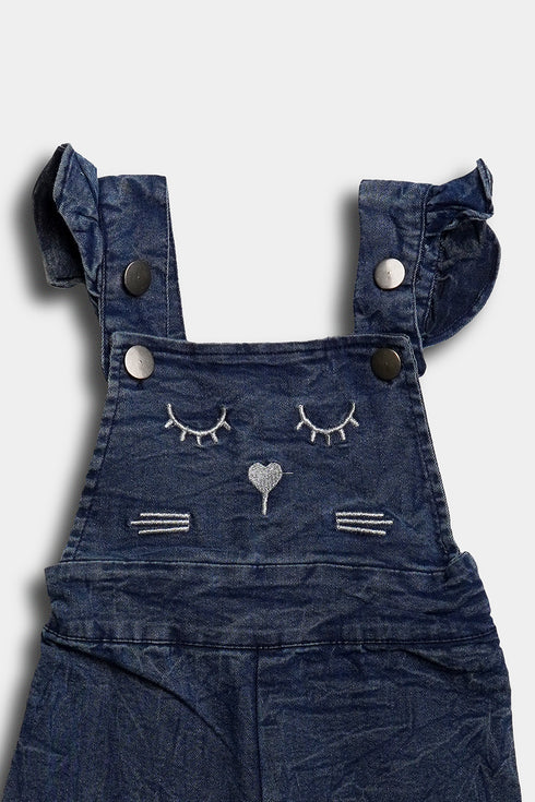 Printed Kitten Romper - Black