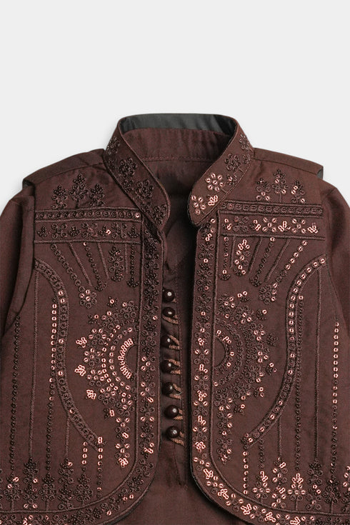 Sequins Shalwaar kameez - Brown