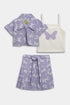 Printed Butterfly Frock set - Purple