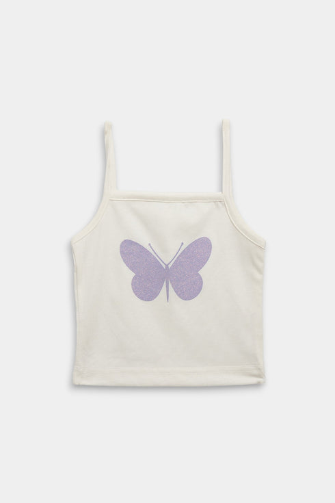 Printed Butterfly Frock set - Purple
