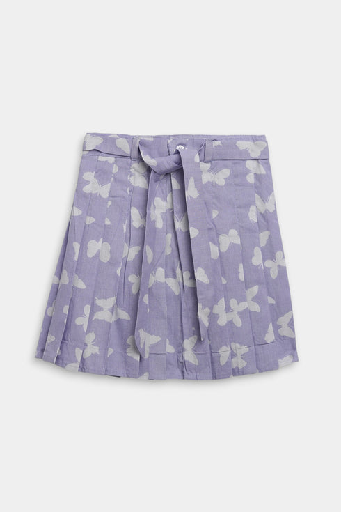 Printed Butterfly Frock set - Purple