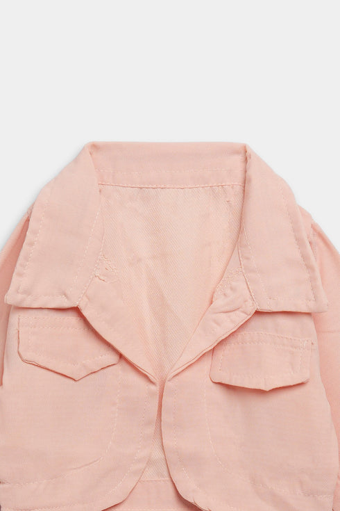 Printed Picnic Frock set - Peach