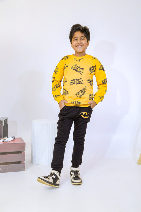 Printed Batman Tracksuit - Yellow