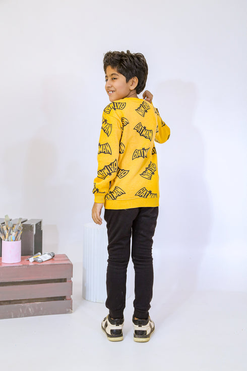 Printed Batman Tracksuit - Yellow