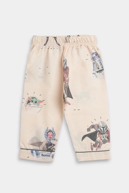 Printed Starwars Nightsuit - Beige