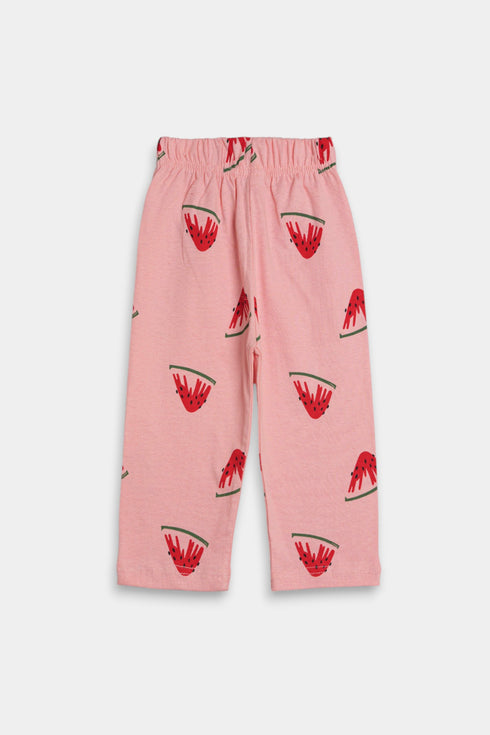 Printed Watermelon Nightsuit - Pink