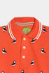 Printed Bird Polo Set - Orange