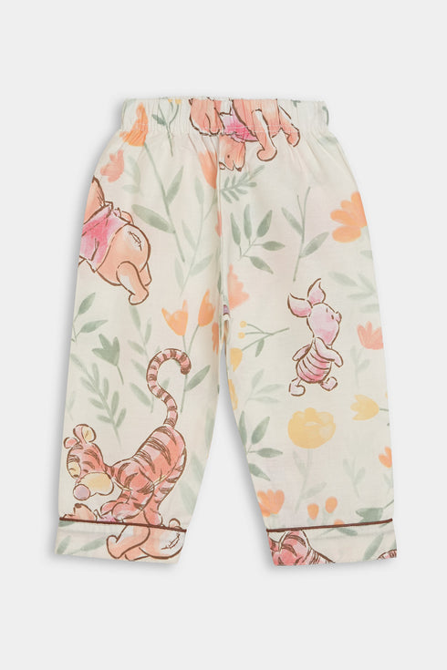Printed Bear Nightsuit - White