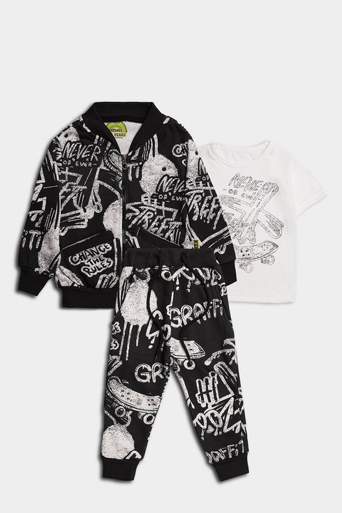 Printed Street 3 Pcs Tracksuit