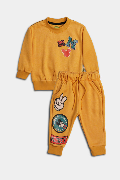 Printed Mickey Tracksuit - Yellow