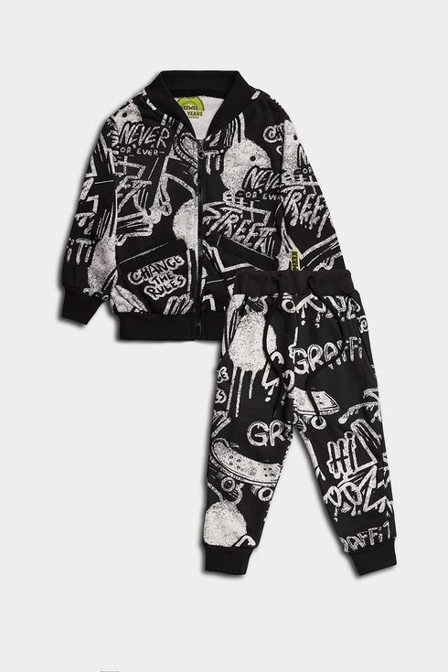 Printed Street 3 Pcs Tracksuit