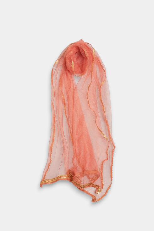 Embroidered Gharara Chiffon 3 Piece - Peach