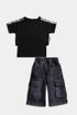 Sequins Cargo Set - Black
