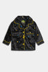 Printed Splash Silk Nightsuit - Black