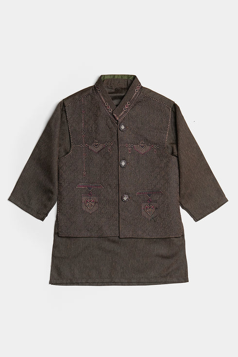 Embroidered Shalwaar kameez - Brown