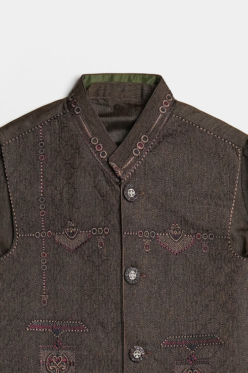 Embroidered Shalwaar kameez - Brown