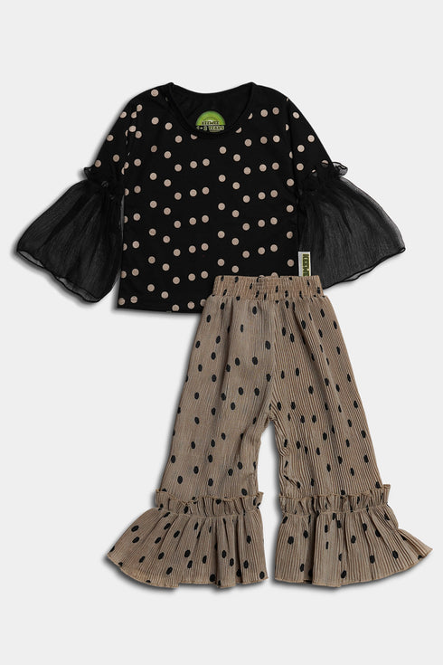 Printed Polka Plazo Set - Skin