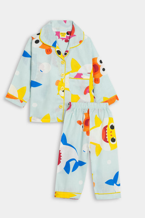 Printed Fishes Party - Blue