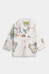 Printed Kitty Nightsuit - White