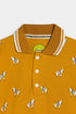 Printed Bird Polo Set - Mustard