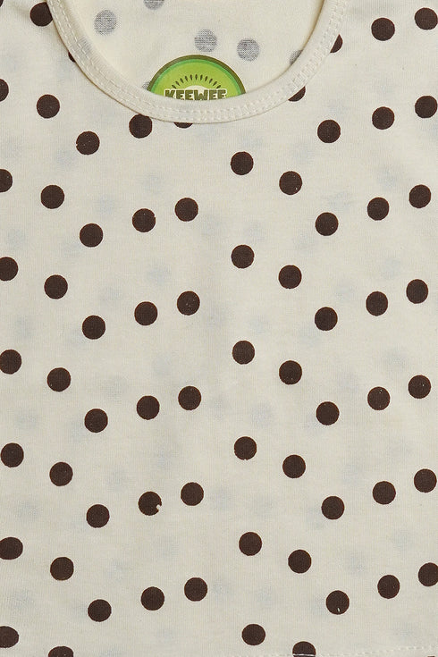 Printed Polka Plazo Set - Brown