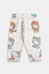 Printed Kitty Nightsuit - White