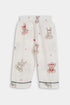 Printed Teddy Nightsuit - White