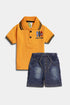 Embroidered Surf Polo Set - Yellow