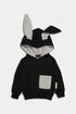 Pullover Bunny Hoodie - Black