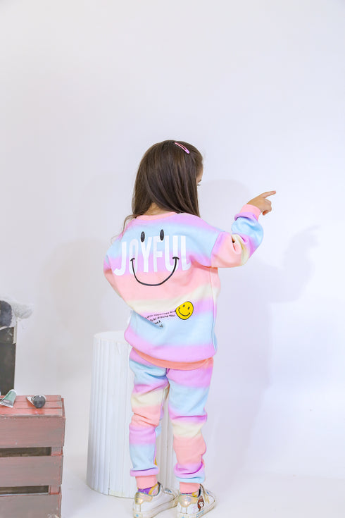 Printed Smiley Tracksuit - Tie Dye