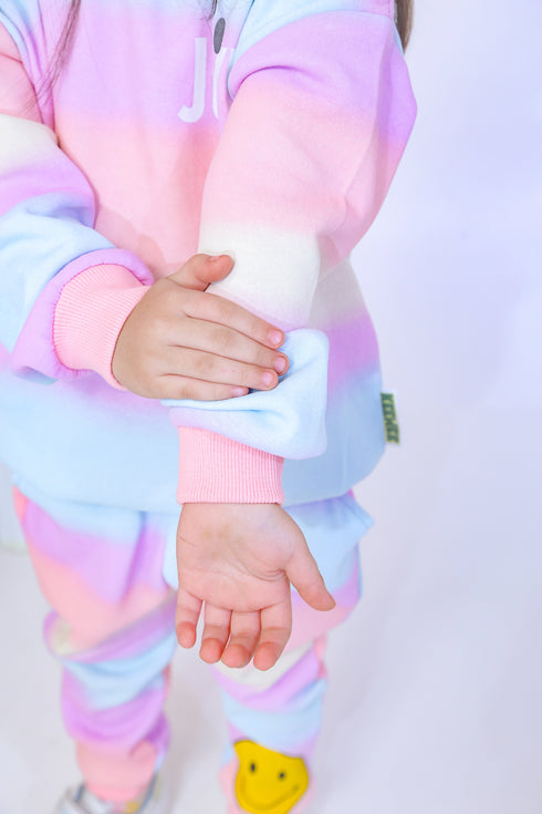 Printed Smiley Tracksuit - Tie Dye