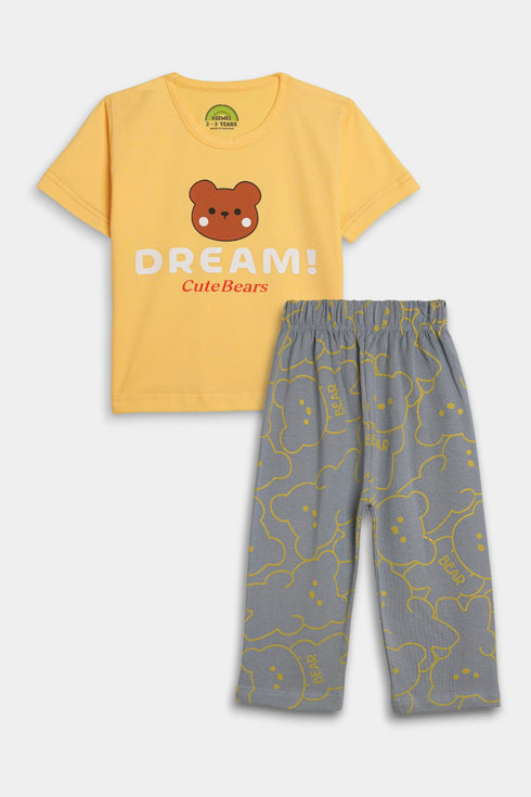 Printed Dream Nightsuit - Yellow