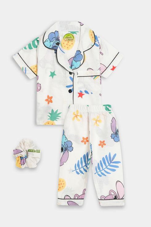 Printed Stitch Pineapple - White