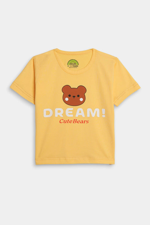 Printed Dream Nightsuit - Yellow