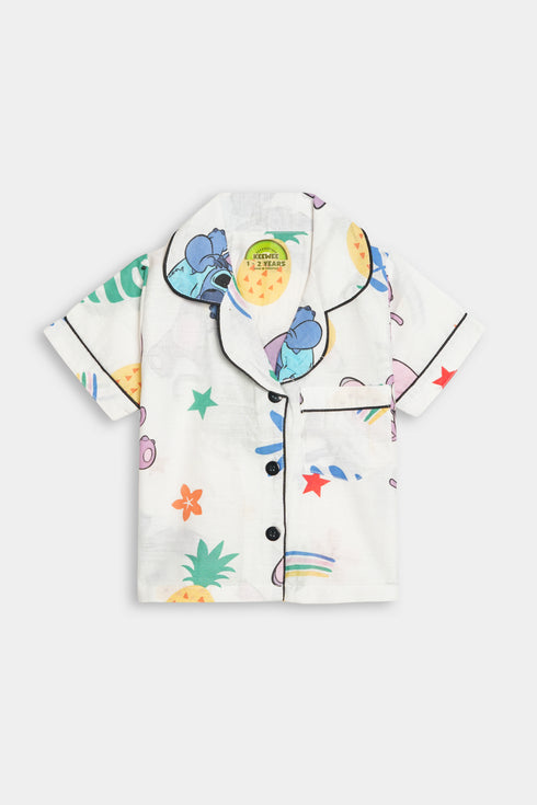 Printed Stitch Pineapple - White