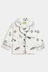 Printed Space Nightsuit - White