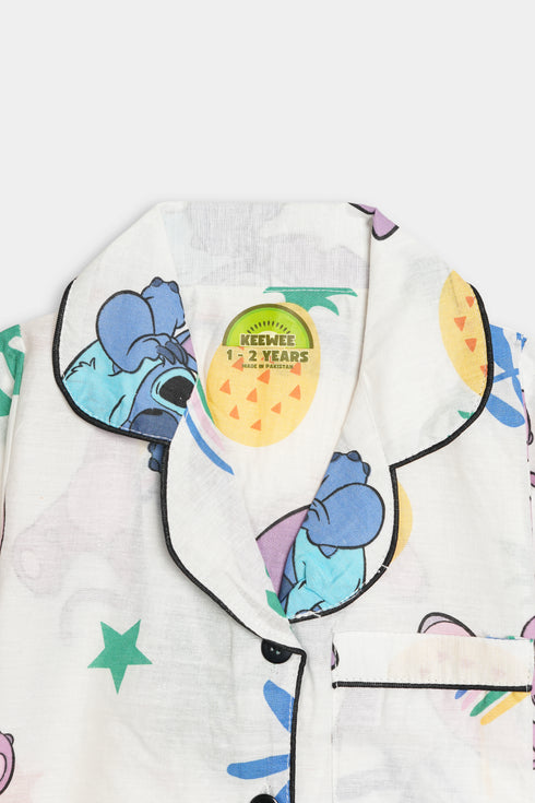 Printed Stitch Pineapple - White