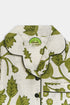 Printed Leaves Nightsuit - White