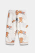 Printed Cat and Mouse Nightsuit - White
