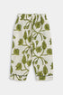 Printed Leaves Nightsuit - White