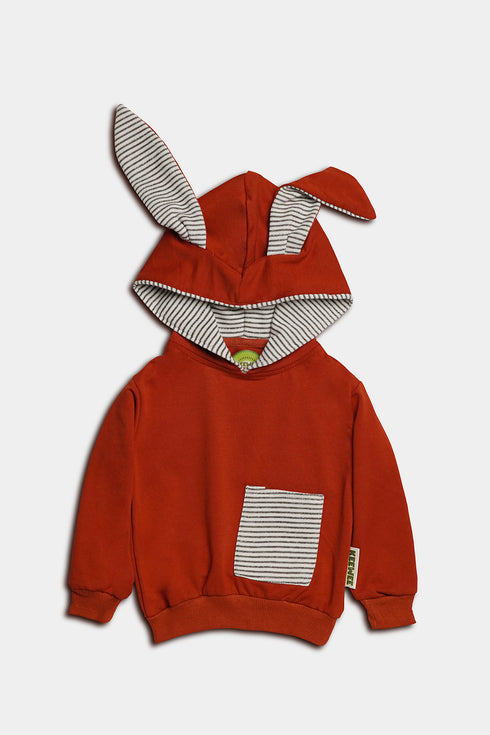 Pullover Bunny Hoodie - Rust