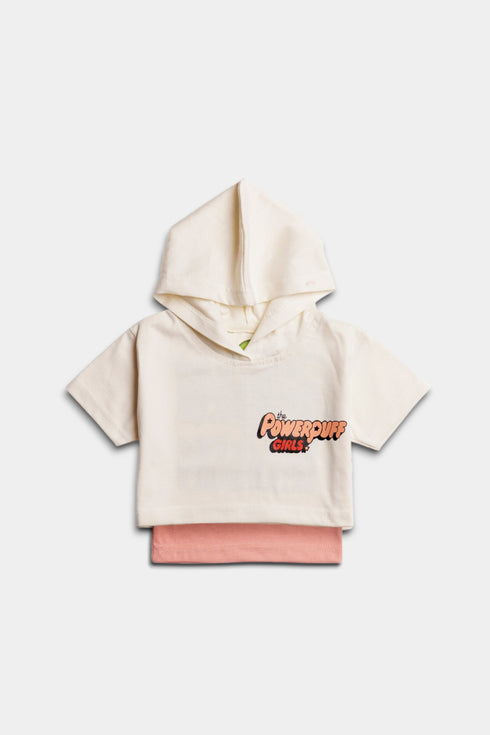 Printed Powerpuff Girls Set - Peach