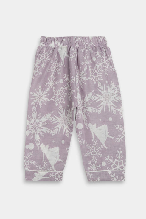 Printed Frozen Nightsuit - Purple