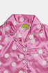 Printed Polka Silk Nightsuit - Pink