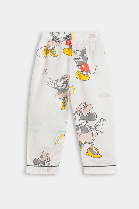 Printed Mouse Nightsuit - White